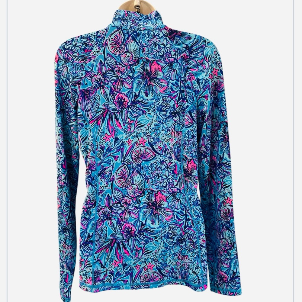 LILLY PULITZER JUSTINE HALF ZIP UPF 5
BREAKWATER BLUE SHELLS N BELLS M - Picture 5 of 11